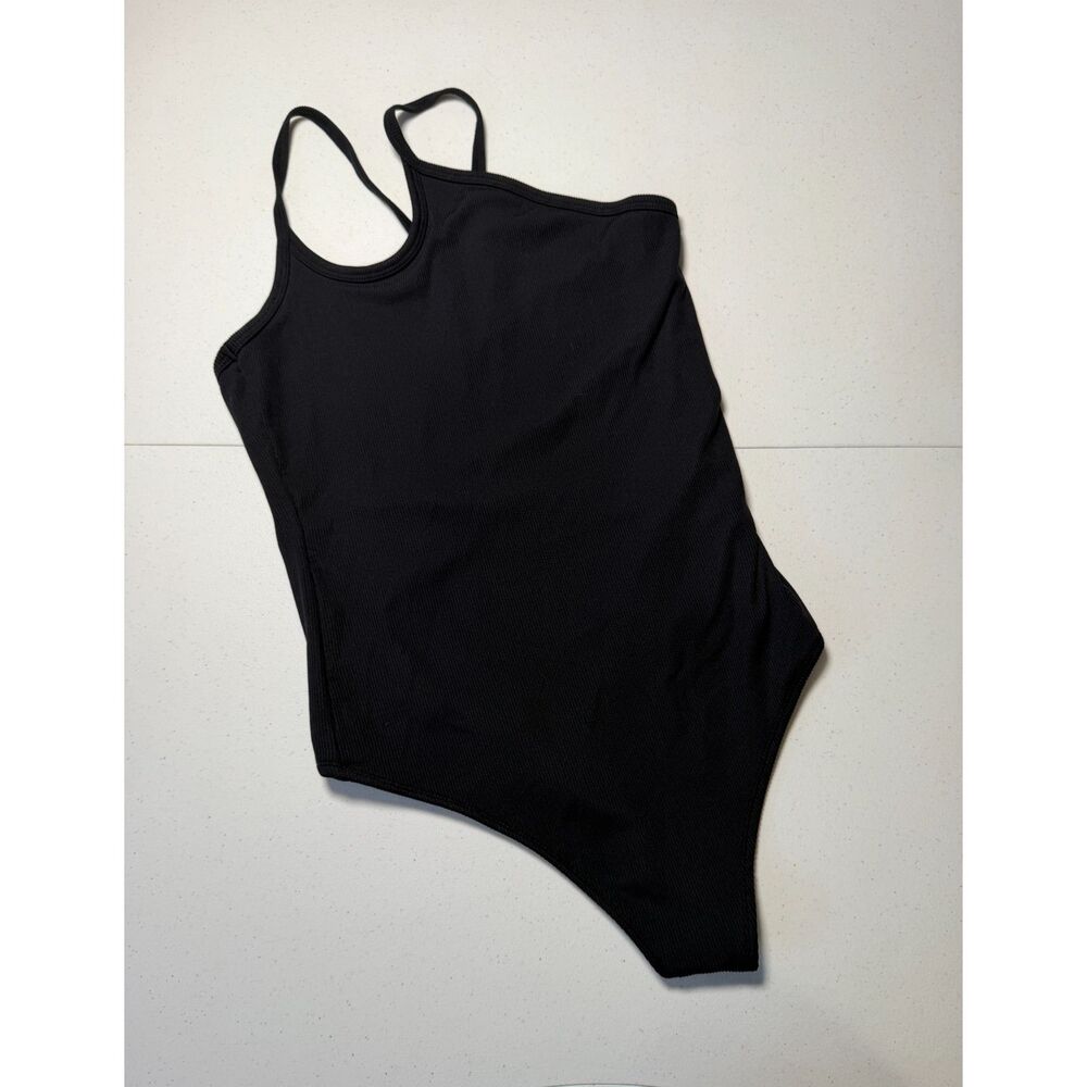 Abercrombie & Fitch Black Ribbed Tank Bodysuit